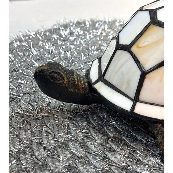 Vintage Tiffany-Style Turtle Stained-Glass Table Lamp by Ridgeport W/ Box 1990s - Picture 3 of 10